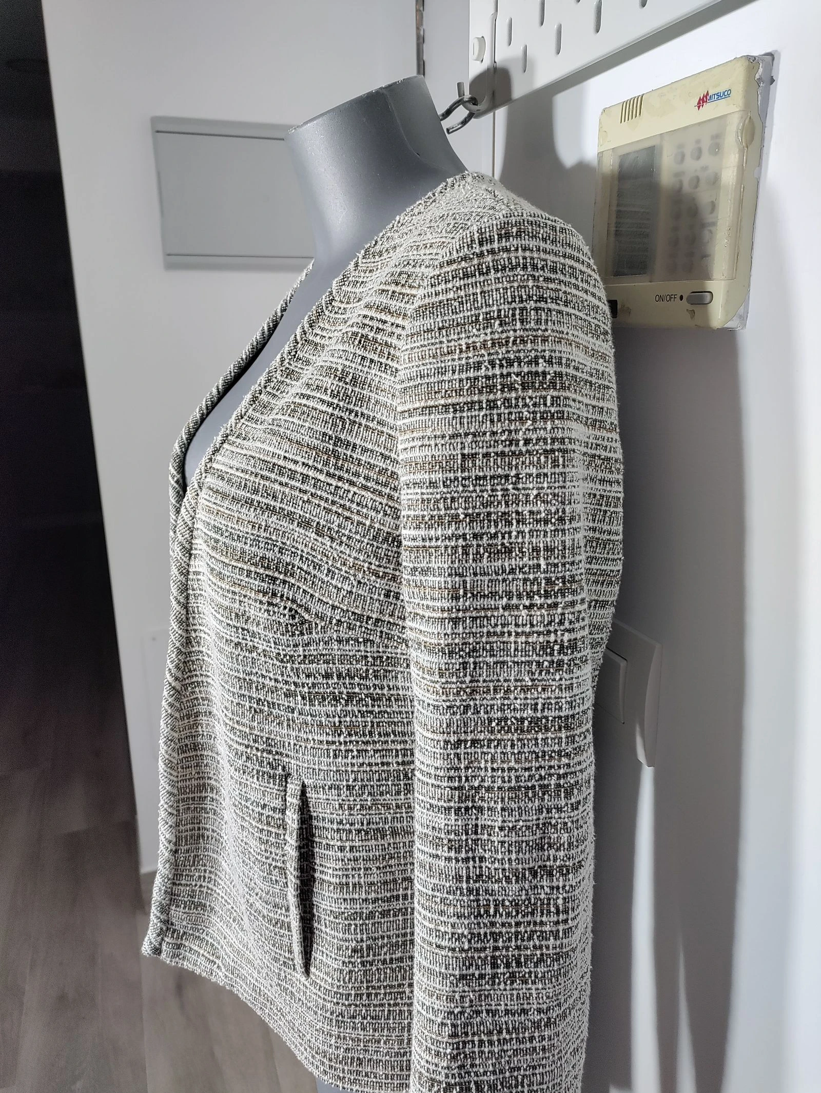 Chaqueta Mango Suit tweed jaspeada abierta – Talla L – photo 6